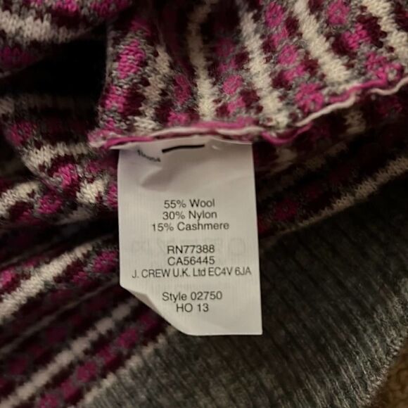 J. Crew sweater w multi patterns, beautiful bead work stripe NWOT XS - Picture 7 of 10